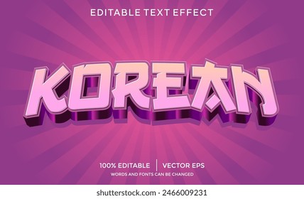 Plantilla de efecto de texto 3D coreano