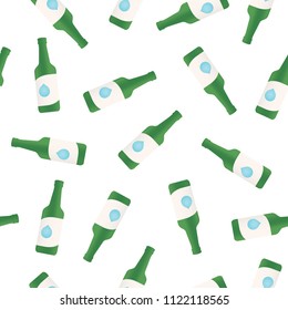 Korean Alcohol Soju Bottle, Green Bottle Pattern, Soju Pattern, Korean Alcohol, Soju Rice Alcohol, Rice Alcohol, Beer Bottle Pattern, Bartender, Bar Decor, Vector Seamless Repeat Pattern Background