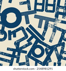 Korean alphabet Hangul seamless pattern. Graphic design for background, banner, poster, cover, invitation, fabric, header or brochure. Vector illustration