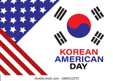 Korean American Day. January 13. Poster, Card, Banner, Background, T-shirt Design. Vector Ilustration. EPS 10