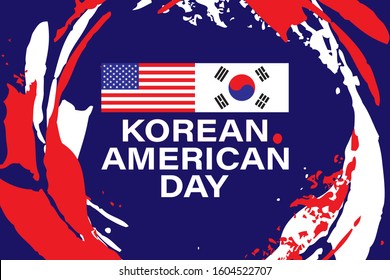 Korean American Day. January 13. Poster, card, banner, background, T-shirt design. Vector ilustration. EPS 10