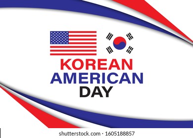 Korean American Day. January 13. Poster, card, banner, background, T-shirt design. Vector ilustration. EPS 10