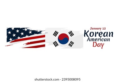 Korean American Day vector. Flag of South Korea and American flag icon vector isolated. Suitable for greeting card, poster and banner.