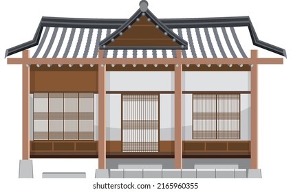 Korean Ancient House On White Background Stock Vector (Royalty Free ...