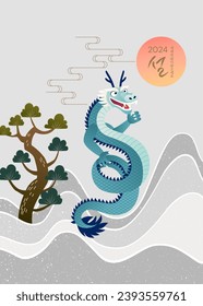 Korean and Asian New Year of the Dragon, New Year's greeting card. It is read as Seol in Korean and means New Year.
It is read as saehaebogmanh-ibad-euseyo in korean and mean Happy  new year.