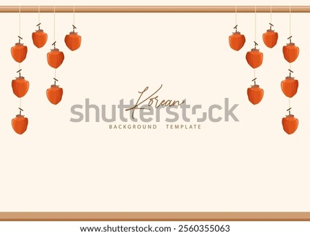 Korean background with hanging dried persimmons