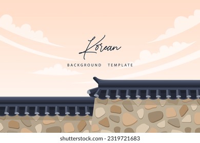 Korean background, with traditional stone fence 