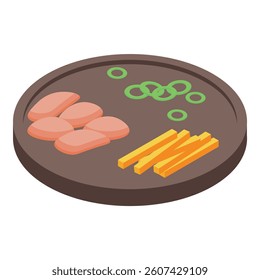 Korean barbecue ingredients are sitting on a plate, ready for grilling