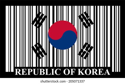 Korean barcode flag, vector