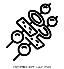 Icono de barbacoa coreano. Esquema icono del vector bbq coreano para el diseño web aislado en fondo blanco