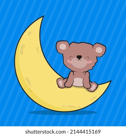 Korean bear sitting on the crescent moon