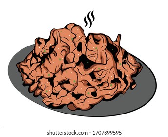 Korean Beef Bulgogi in White Background vector Eps10. Instant premium food.