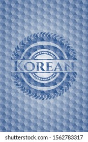 Korean blue emblem with geometric pattern. Vector Illustration. Detailed.