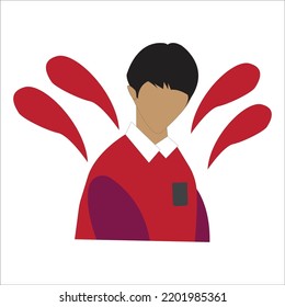 korean boy icon vector design 