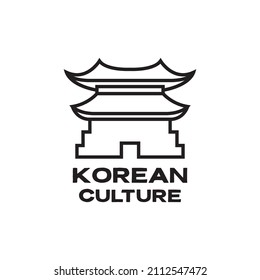 Korean Building Gate Culture Logo Design, Vector Graphic Symbol Icon Illustration