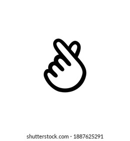 Korean, Chinese and Japanese Symbol Hand Heart Finger in Mono Line Style Vector Icon