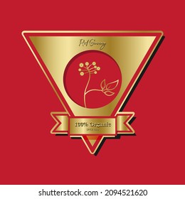 Korean or Chinese red ginseng root, Text label in Korean cultivated ginseng. Ginseng symbol for Korean cosmetics, Chinese medicine, food products, tea packages. Vector illustration