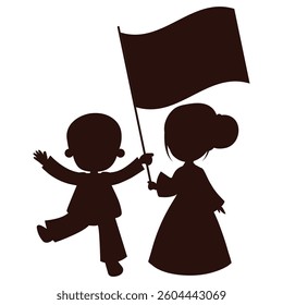 Korean constitution day vector silhouette illustration on the white background