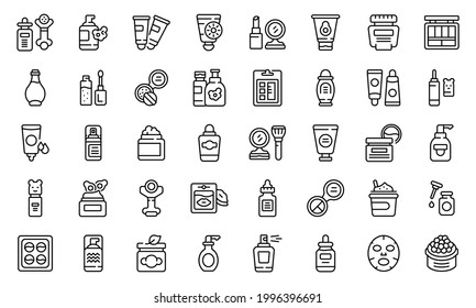 Korean cosmetics icon. Outline korean cosmetics vector icon for web design isolated on white background