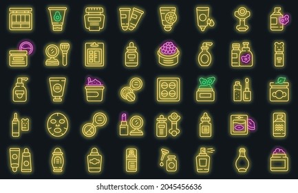Korean cosmetics icon. Outline korean cosmetics vector icon neon color on black