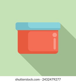 Korean cream jar icon flat vector. Skin mask. Product face acid