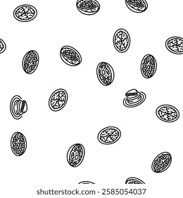 korean cuisine food asian vector seamless pattern thin line illustration