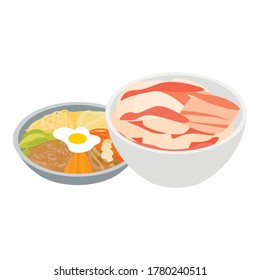 Korean cuisine icon. Isometric illustration of korean cuisine vector icon for web