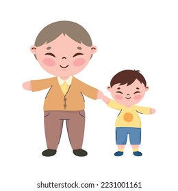korean dad and boy characters