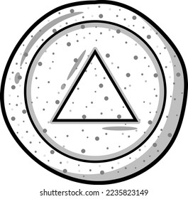 Korean Dalgona candy triangle shape sketch for coloring