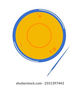 Korean Dalgona sugar toffees, sweets with sign circle. Flat Vector illustration