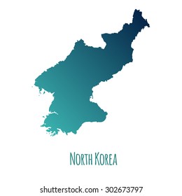 Korean DMZ (north) vector map with color gradient and caption on white background. Can be used as element of your infographics or presentation