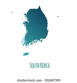 Korean DMZ (south) vector map with color gradient and caption on white background. Can be used as element of your infographics or presentation