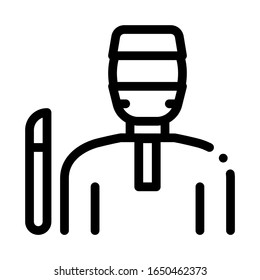 Korean Doctor Icon Vector. Outline Korean Doctor Sign. Isolated Contour Symbol Illustration