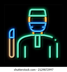 Korean Doctor neon light sign vector. Glowing bright icon Korean Doctor sign. transparent symbol illustration