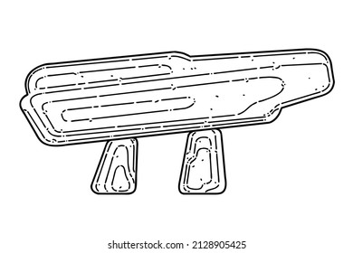 Korean dolmen. A dolmen is a type of single-chamber megalithic tomb, usually consisting of two or more vertical megaliths supporting a large flat horizontal capstone or "table". Vector illustration.