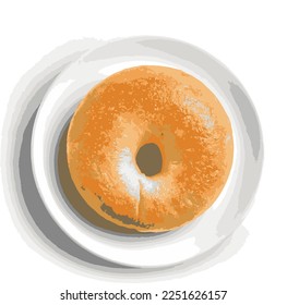 Donut coreano. Hay versiones de fotos y vectores para la idea de diseño. El donut está hecho al estilo coreano, por lo que tiene una textura suave y esponjosa. Es ideal para desayunar y tomar café.