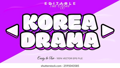 korean drama editable text style, comic text effect