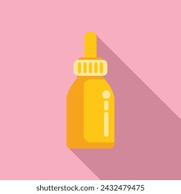 Korean dropper bottle icon flat vector. Skin mask. Care art makeup