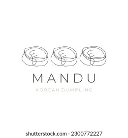 Koreanisches Dumpling Mandu Simple Line Art Vektorgrafik-Logo