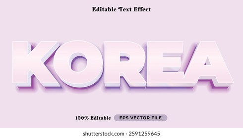 korean editable text effect, white font syle template