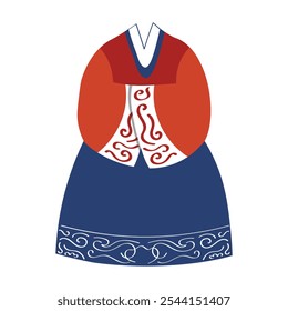 Elemento coreano ilustração - Hanbok mulher