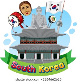 Korean element nation tradition symbol illustration