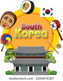 Korean element nation tradition symbol illustration