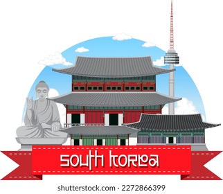 Korean element nation tradition symbol illustration