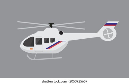 Korean Ems Helicopter Vector Image , HEMS Helicopter, White Helicopter Vector EC135 Vector 