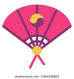 Korean fan icon illustration, for UIUX, Infographic, etc