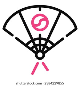 Korean fan icon illustration, for UIUX, Infographic, etc