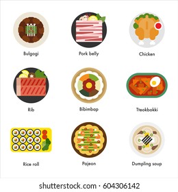 korean favorite food vector illustration flat design