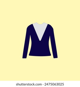 Korean female school uniform vector illustration on yellow background 