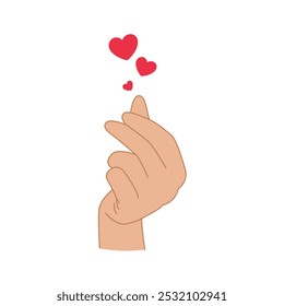 Korean finger heart clip art illustration